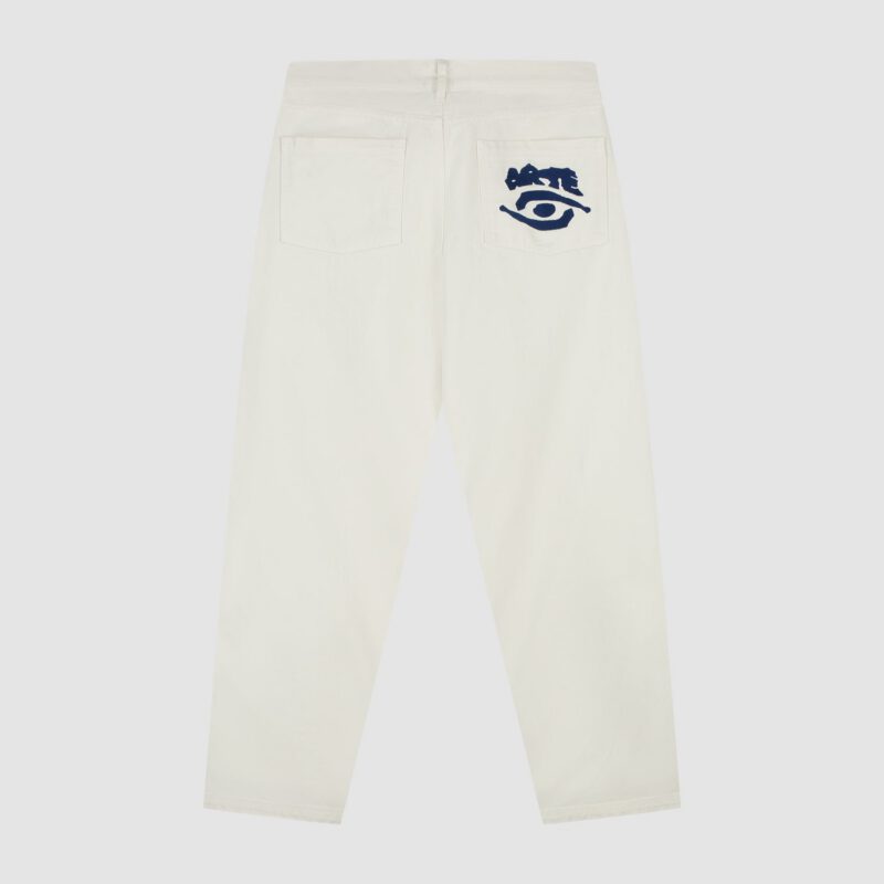 Pantalon graphique à poche arrière - Crème