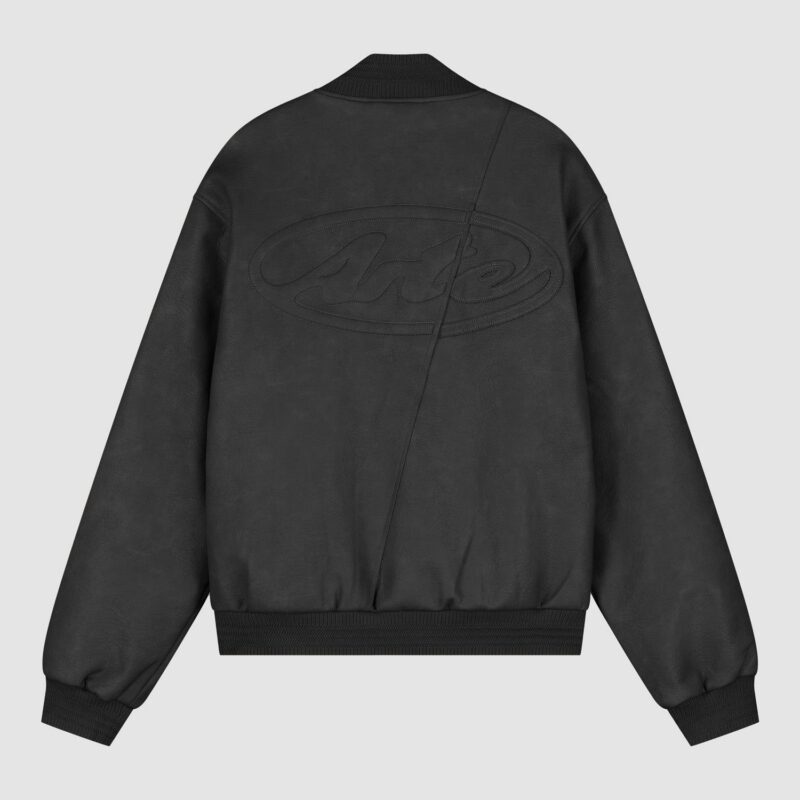 Veste universitaire en cuir - Noir