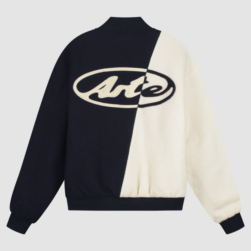 Veste universitaire en laine - Bleu/Blanc