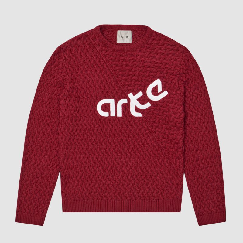 Pull à logo déformé - Bordeaux