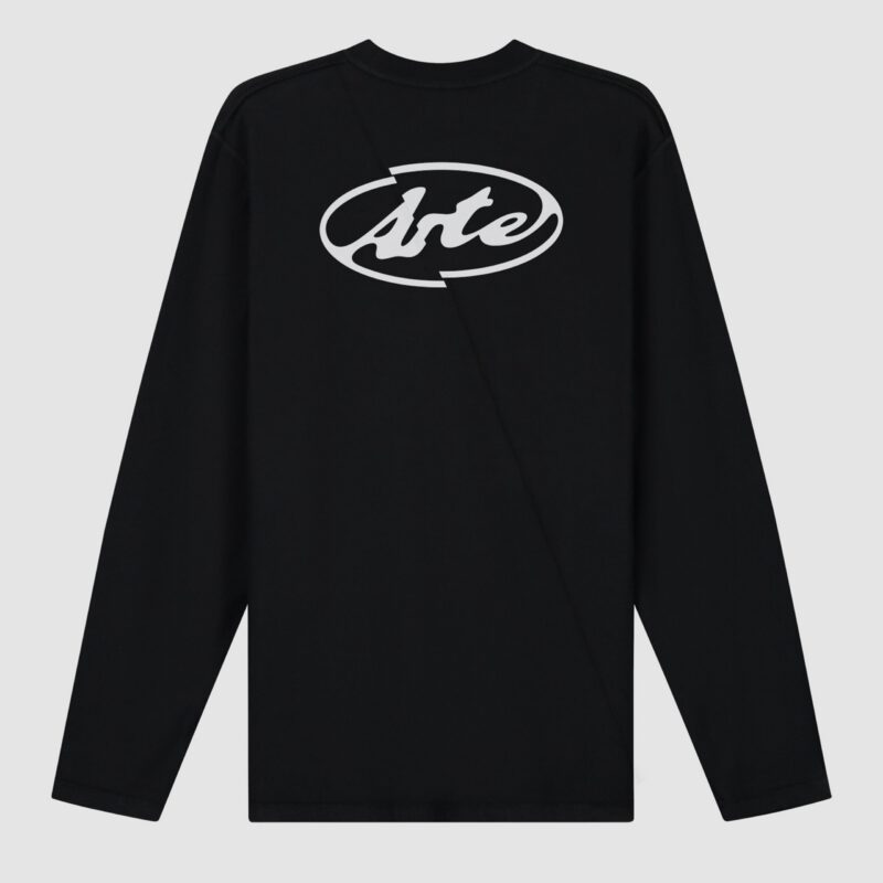 T-shirt à manches longues avec logo cercle dans le dos - Noir