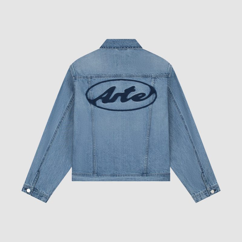 Veste en jean avec logo cercle - Denim Bleach