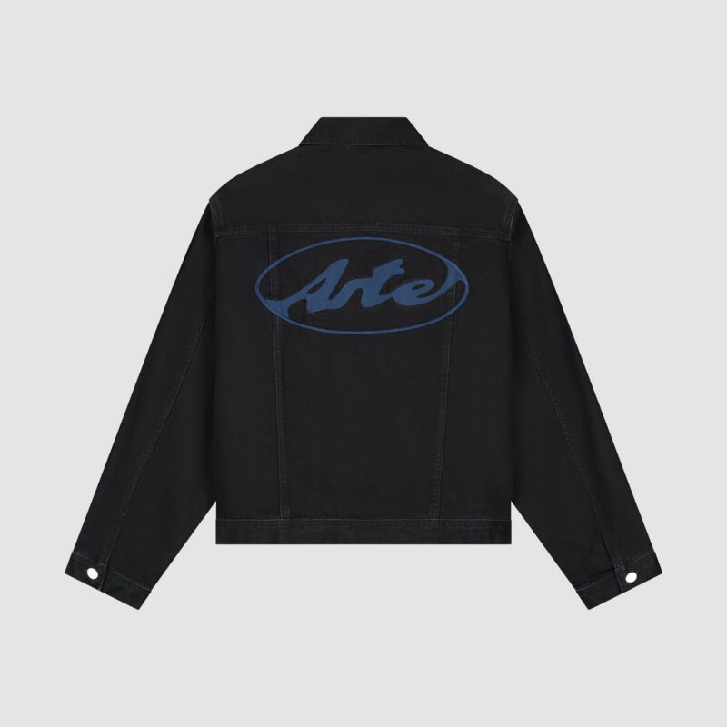 Veste en jean avec logo cercle - Noir