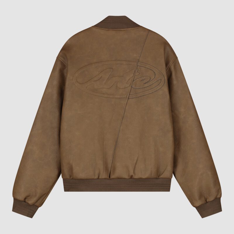 Veste universitaire en cuir - Marron