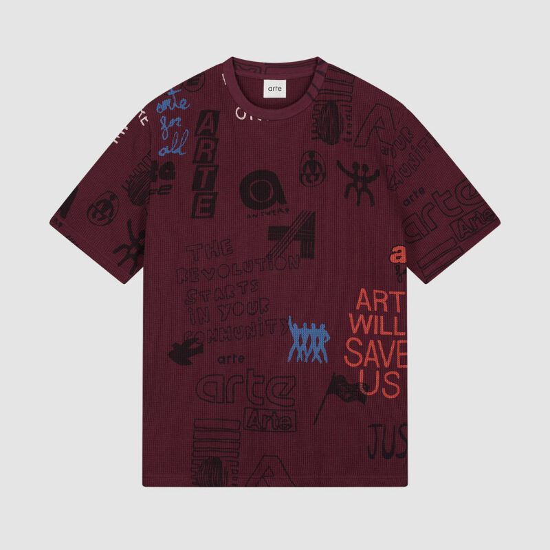 T-shirt Waffle - Bordeaux